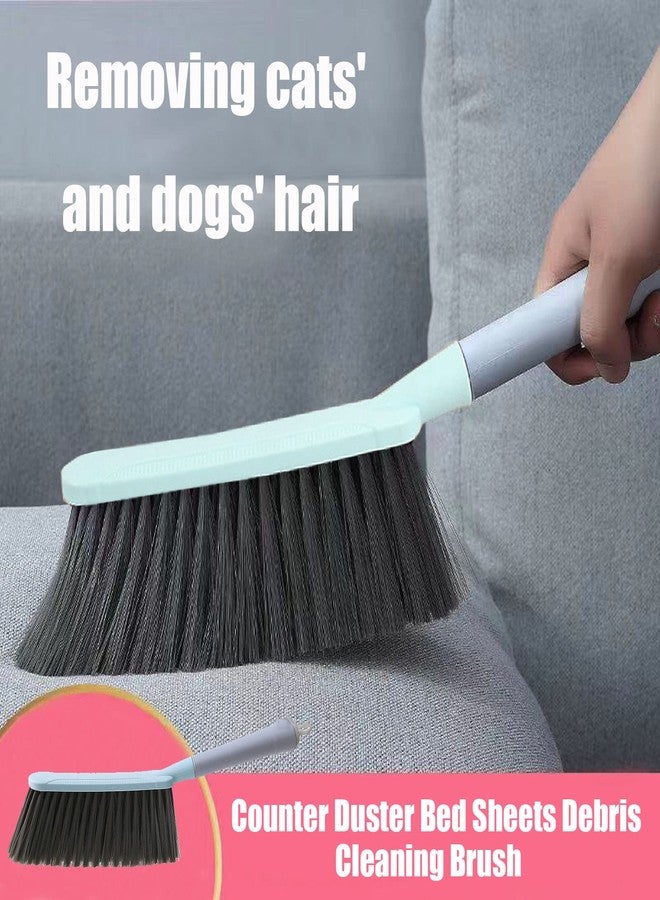 HomeAra 1PCS Hand Broom Cleaning Brush Soft Bristle Hand Brush with Long Handle Multi-Functional Dusting Brush for Bed, Car, Sofa, Furniture, Clothes, and Carpet (Blue,15.7 Inch) - Image 2